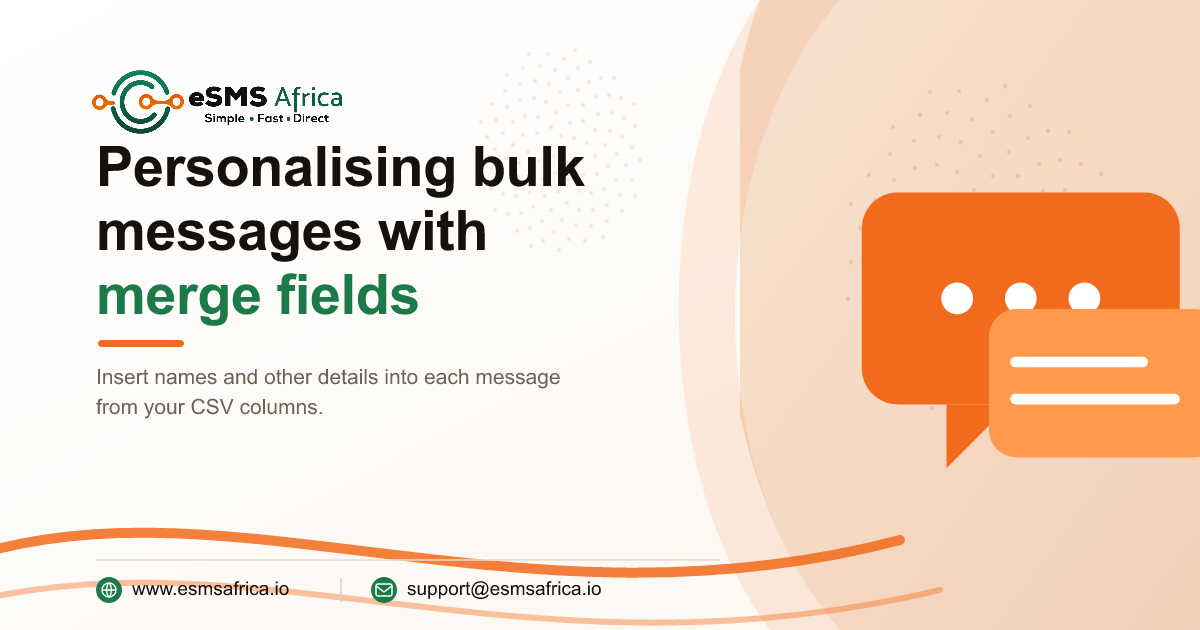 Personalising bulk messages with merge fields