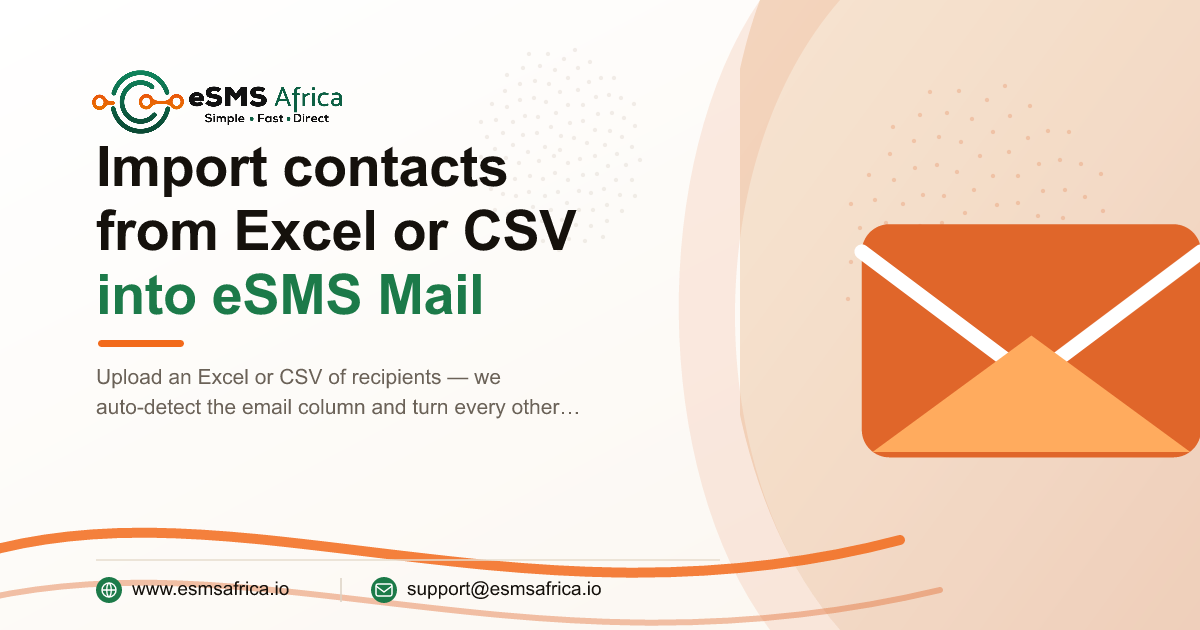 Import contacts from Excel or CSV into eSMS Mail